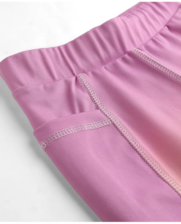 Pine Active Knit Full Length Leggings With Ombre Effect - Pink