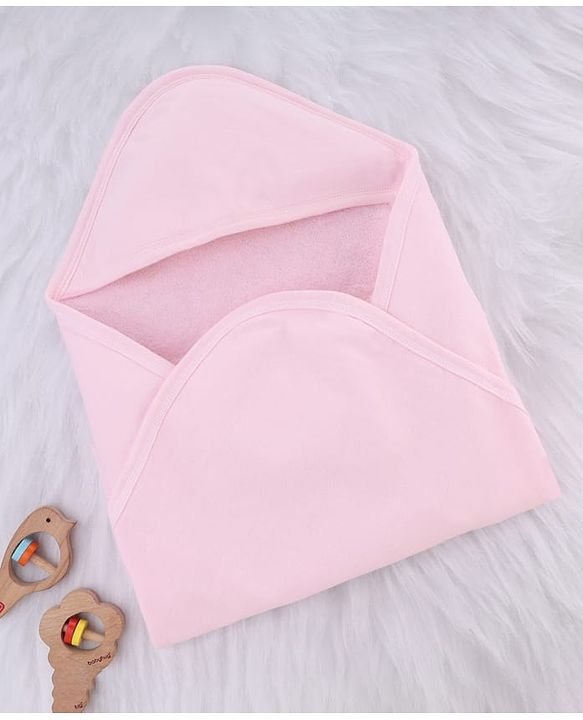 Babyhug Terry Knit Solid Colour Hooded Towel L 77.5 X B 77.5 cm - Pink