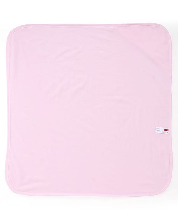 Babyhug Terry Knit Solid Colour Hooded Towel L 77.5 X B 77.5 cm - Pink