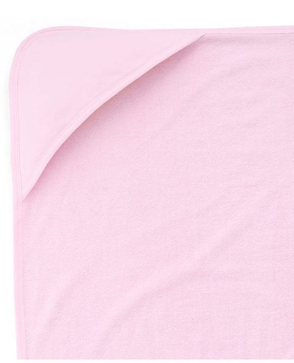 Babyhug Terry Knit Solid Colour Hooded Towel L 77.5 X B 77.5 cm - Pink