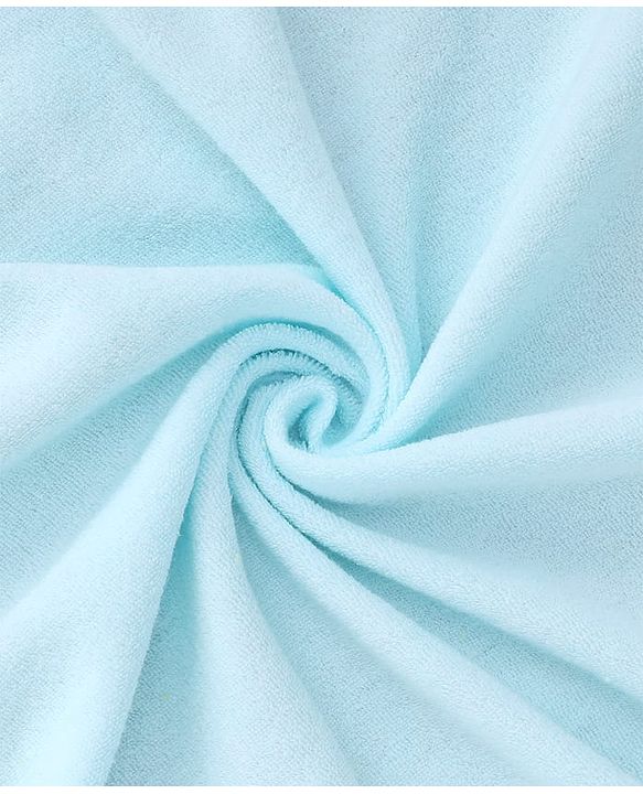 Babyhug Cotton Knit Solid Hooded Wrapper L 74 x B 74 cm - Light Blue