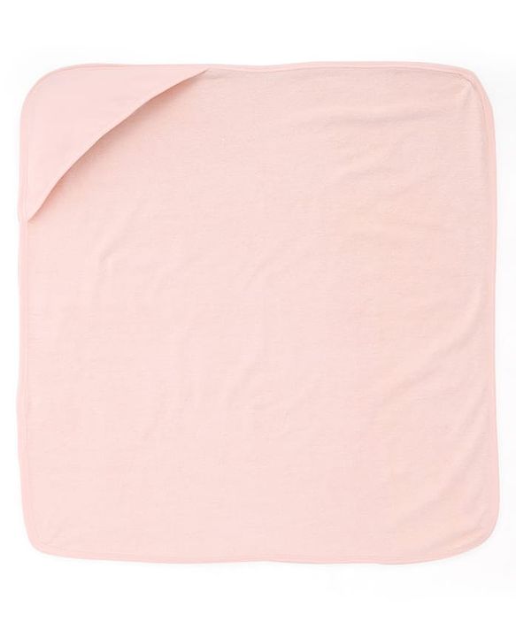 Babyhug Terry Knit Solid Colour Towel with Hooded L 80 X B 76 cm - Light Pink