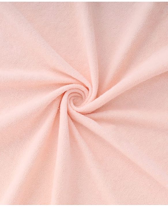 Babyhug Terry Knit Solid Colour Towel with Hooded L 80 X B 76 cm - Light Pink