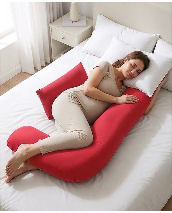 Babyhug 100% Cotton Flexible & Supportive H Shape Maternity Pillow with Extra Support - Maroon | Soft yet Firm | Breathable Fabric | Sleep Feeding & Back Support | Ideal for Pregnant Women | Facilitates Peaceful Sleep | Full body Support
