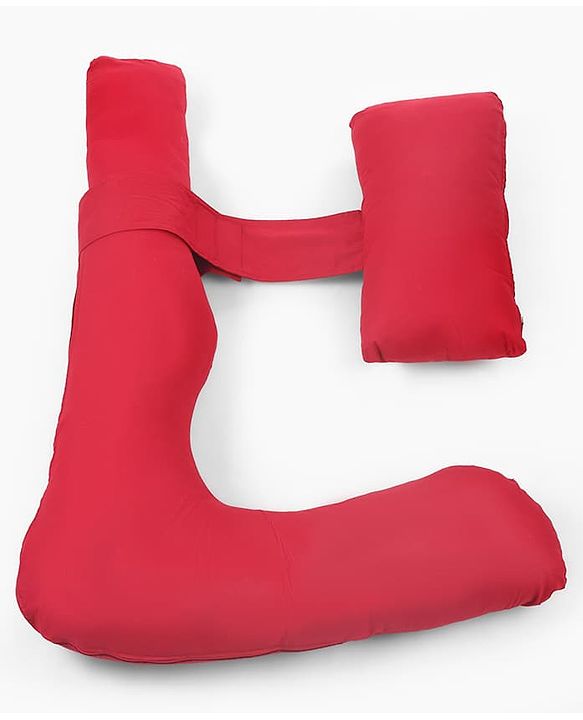 Babyhug 100% Cotton Flexible & Supportive H Shape Maternity Pillow with Extra Support - Maroon | Soft yet Firm | Breathable Fabric | Sleep Feeding & Back Support | Ideal for Pregnant Women | Facilitates Peaceful Sleep | Full body Support