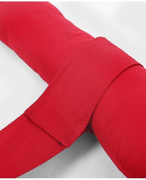 Babyhug 100% Cotton Flexible & Supportive H Shape Maternity Pillow with Extra Support - Maroon | Soft yet Firm | Breathable Fabric | Sleep Feeding & Back Support | Ideal for Pregnant Women | Facilitates Peaceful Sleep | Full body Support