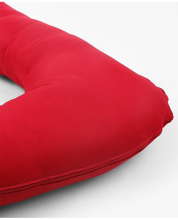 Babyhug 100% Cotton Flexible & Supportive H Shape Maternity Pillow with Extra Support - Maroon | Soft yet Firm | Breathable Fabric | Sleep Feeding & Back Support | Ideal for Pregnant Women | Facilitates Peaceful Sleep | Full body Support