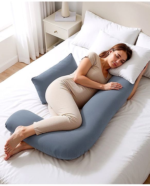 Babyhug 100% Cotton Flexible & Supportive H Shape Maternity Pillow with Extra Support- Grey | Soft yet Firm| Breathable Fabric| Sleep Feeding & Back Support | Ideal for Pregnant Women