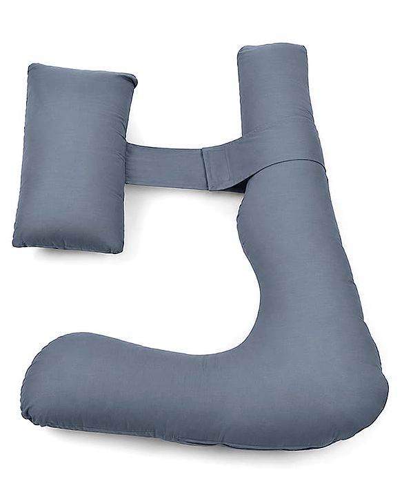 Babyhug 100% Cotton Flexible & Supportive H Shape Maternity Pillow with Extra Support- Grey | Soft yet Firm| Breathable Fabric| Sleep Feeding & Back Support | Ideal for Pregnant Women