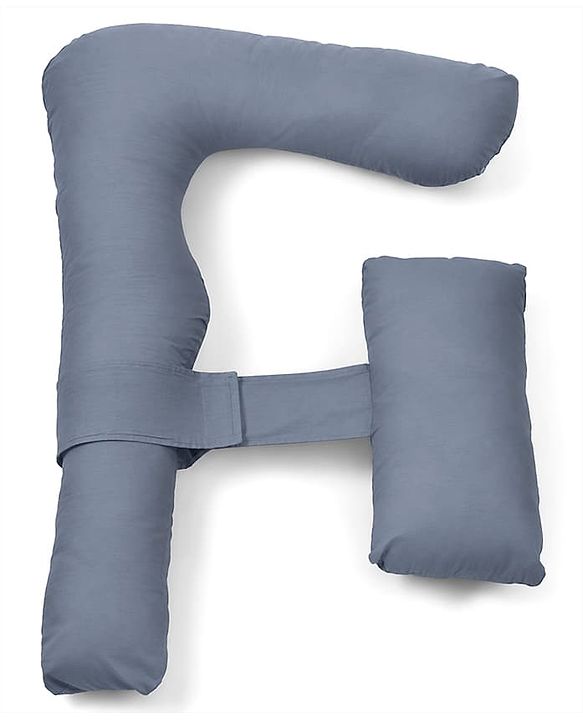 Babyhug 100% Cotton Flexible & Supportive H Shape Maternity Pillow with Extra Support- Grey | Soft yet Firm| Breathable Fabric| Sleep Feeding & Back Support | Ideal for Pregnant Women