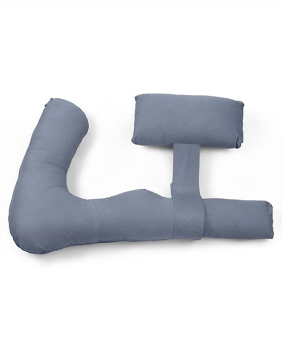 Babyhug 100% Cotton Flexible & Supportive H Shape Maternity Pillow with Extra Support- Grey | Soft yet Firm| Breathable Fabric| Sleep Feeding & Back Support | Ideal for Pregnant Women