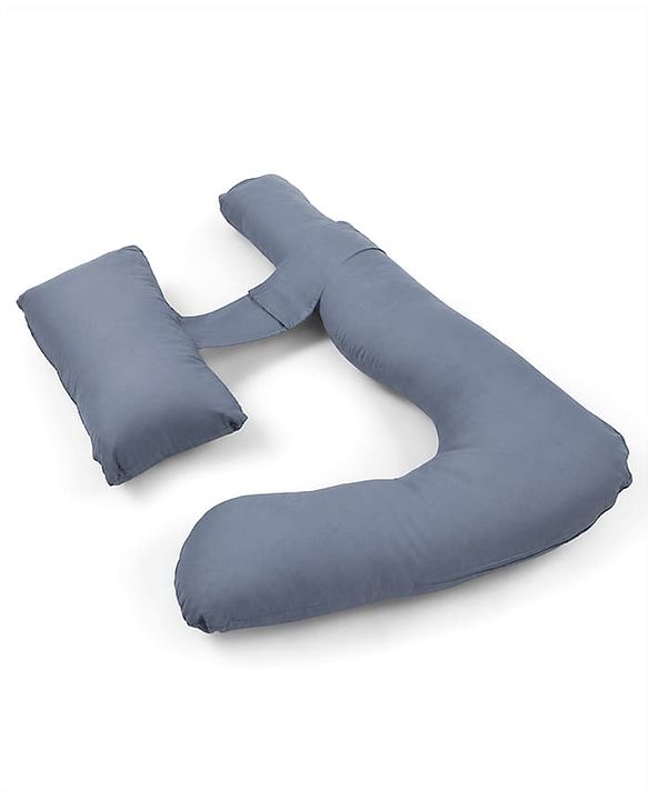 Babyhug 100% Cotton Flexible & Supportive H Shape Maternity Pillow with Extra Support- Grey | Soft yet Firm| Breathable Fabric| Sleep Feeding & Back Support | Ideal for Pregnant Women
