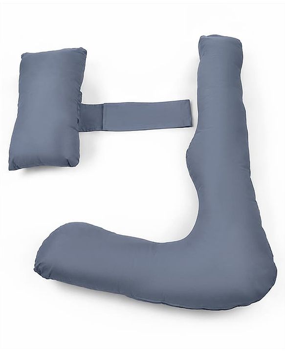 Babyhug 100% Cotton Flexible & Supportive H Shape Maternity Pillow with Extra Support- Grey | Soft yet Firm| Breathable Fabric| Sleep Feeding & Back Support | Ideal for Pregnant Women