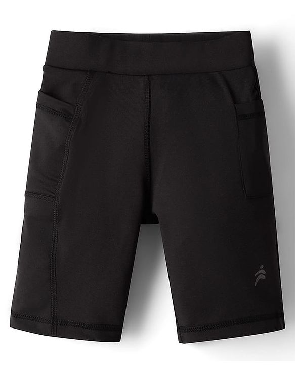 Pine Active Knit Ultra Comfort way Stretch Aero Soft Cycling Shorts Solid Colour - Black
