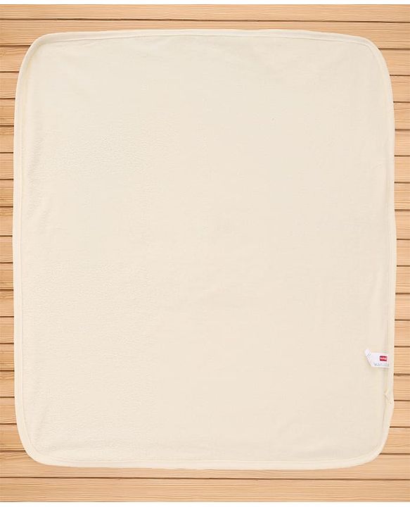 Babyhug Cotton Double Ply Hooded Knit Terry Towel With Teddy Bear Embroidery L 74 x B 60 cm - Yellow