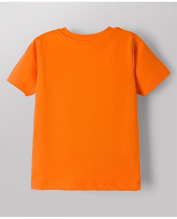Babyhug Cotton Knit Half Sleeves T-Shirt & Shorts Night Suit With Shark Print - Orange