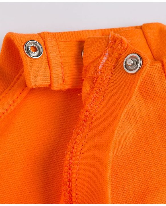 Babyhug Cotton Knit Half Sleeves T-Shirt & Shorts Night Suit With Shark Print - Orange