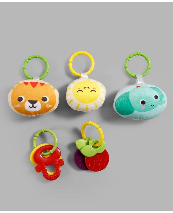 Babyhug Jungle Theme Play Gym with Hanging Toys - Sea Green | Soft Activity Play Mat| Detachable Rattling Toys| Portable & Easy to Carry| Gifting Idea | Motor Skill Development| BIS Certified