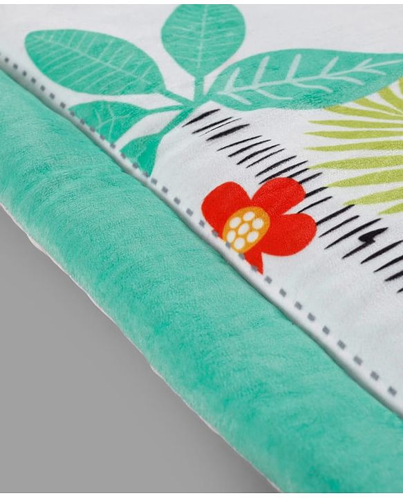 Babyhug Jungle Theme Play Gym with Hanging Toys - Sea Green | Soft Activity Play Mat| Detachable Rattling Toys| Portable & Easy to Carry| Gifting Idea | Motor Skill Development| BIS Certified