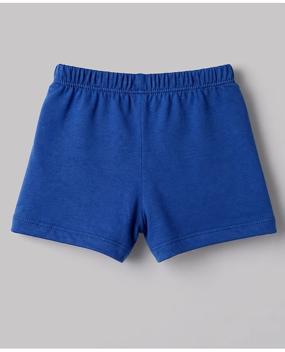 Babyhug 100% Cotton Single Jersey Knit Striped & Boat Printed Trunks Pack of 3 -Navy & White