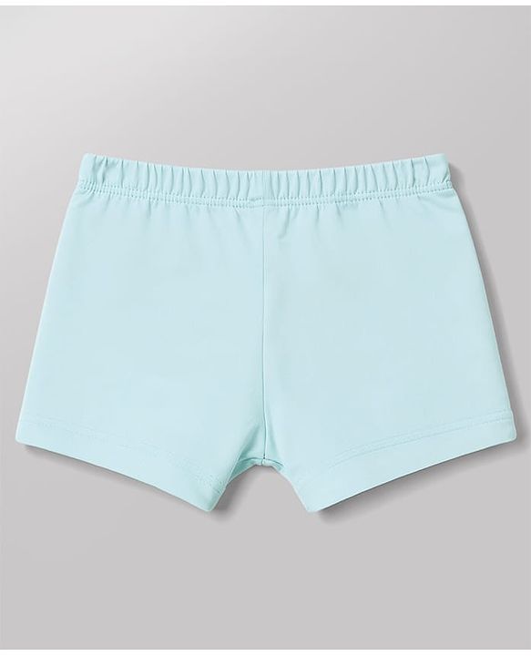 Babyhug 100% Cotton Single Jersey Knit Striped & Car Printed Trunks Pack of 3 -Aqua & White