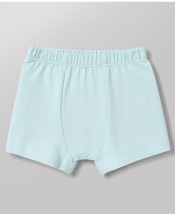 Babyhug 100% Cotton Single Jersey Knit Striped & Car Printed Trunks Pack of 3 -Aqua & White