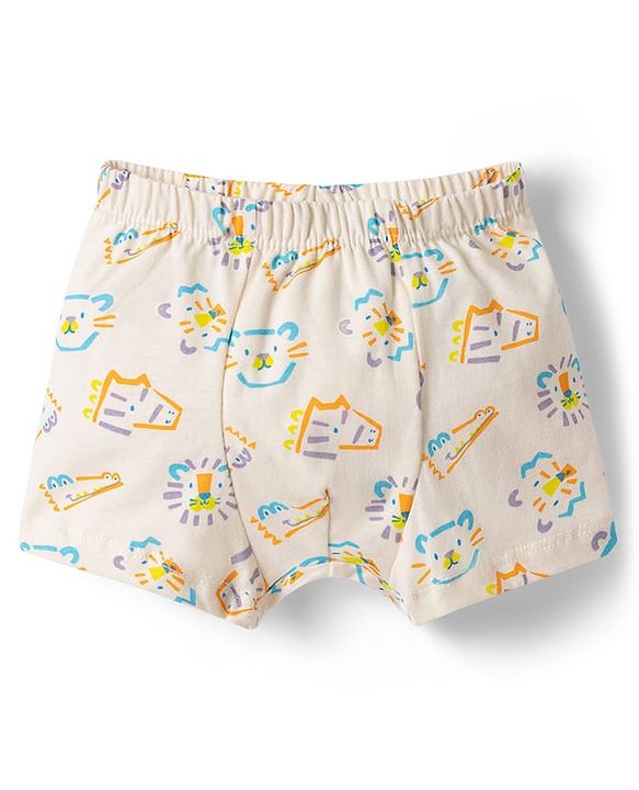 Babyhug 100% Cotton Knit Trunks with Animal & Star Print Pack of 3 - Multicolor