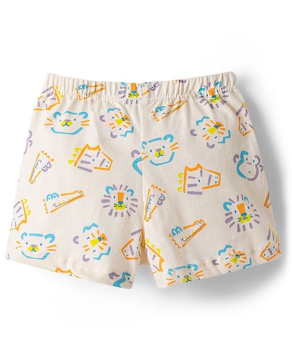 Babyhug 100% Cotton Knit Trunks with Animal & Star Print Pack of 3 - Multicolor