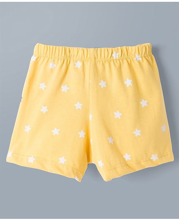 Babyhug 100% Cotton Knit Trunks With Taxi & Star Print Pack of 3 - Multicolor