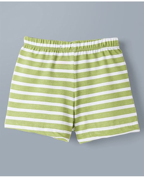 Babyhug 100% Cotton Knit Trunks With Taxi & Star Print Pack of 3 - Multicolor