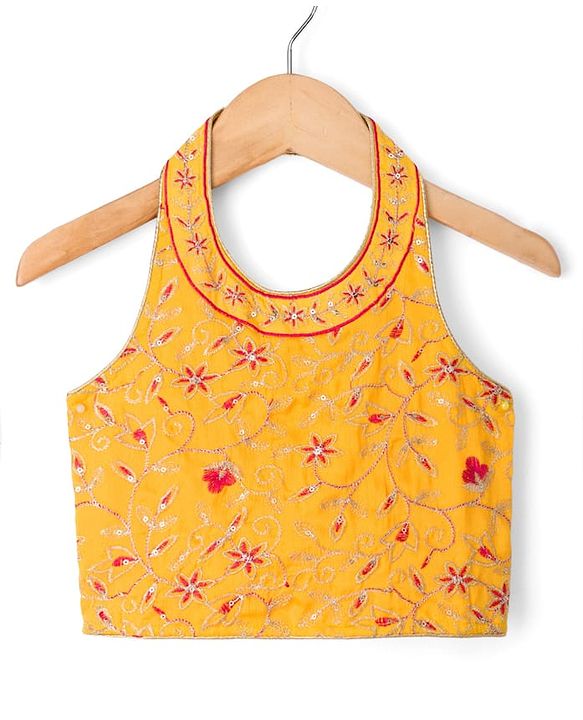 Babyhug Georgette Woven Sleeveless Choli Lehenga Set With Floral Embroidery & Dupatta - Pink