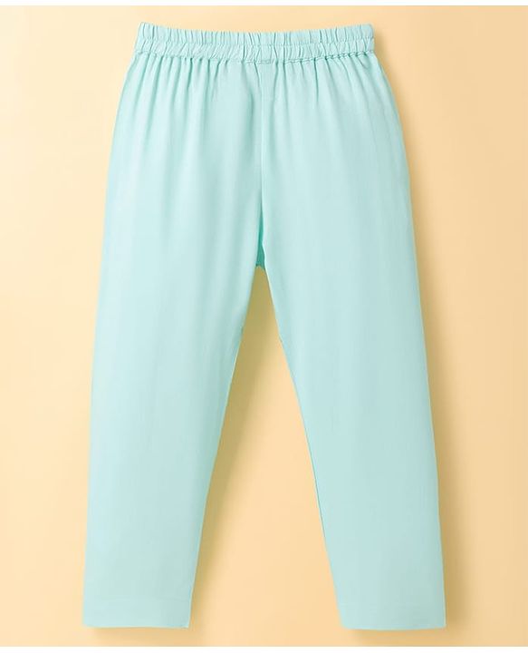 Babyhug Cotton Blend Woven Full Sleeves Kurta Pyjama Set with Embroidered Nehru Jacket - Aqua Blue