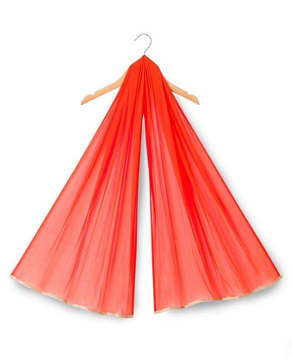 Babyhug Georgett Woven  Sleeveless Floral Embroidered Lehenga Choli & Dupatta Set- Orange
