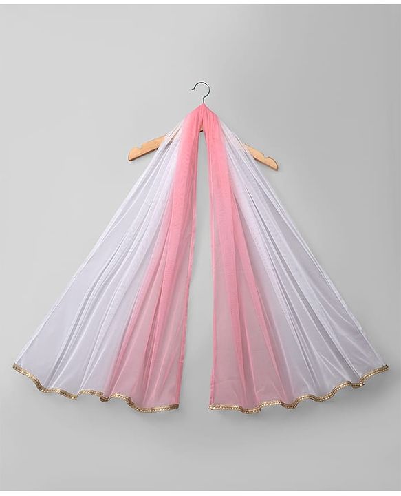 Babyhug Chanderi Woven Sleeveless Floral Embroidered Choli & Lehenga Set With Dupatta - Pink