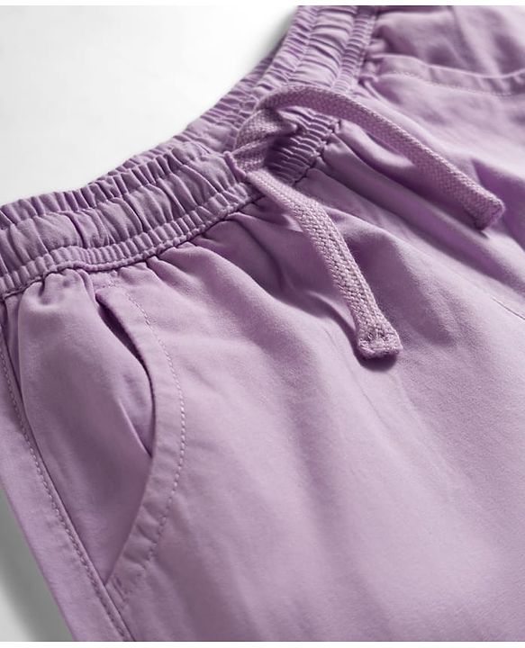 Babyhug Cotton Woven Half Sleeves Text Printed Top & Pant Set - White & Lilac