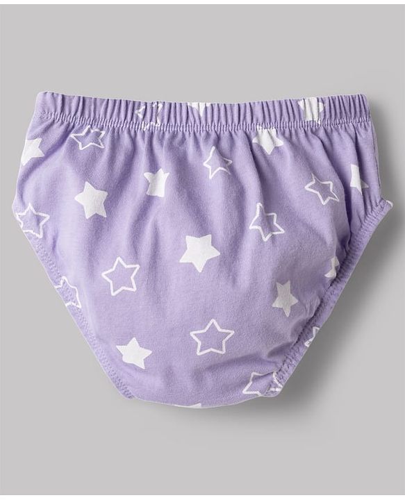 Babyhug 100% Cotton Knit Star Printed Briefs Pack of 3 - Multicolor