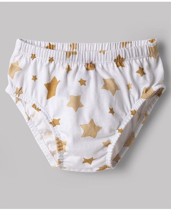 Babyhug 100% Cotton Knit Star Printed Briefs Pack of 3 - Multicolor