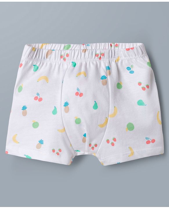 Babyhug 100% Cotton Knit Striped & Cherry Printed Trunks Pack of 3 - Multicolor