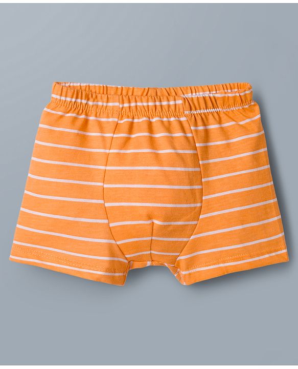 Babyhug 100% Cotton Knit Striped & Tractor Printed Trunks Pack of 3 - Multicolor