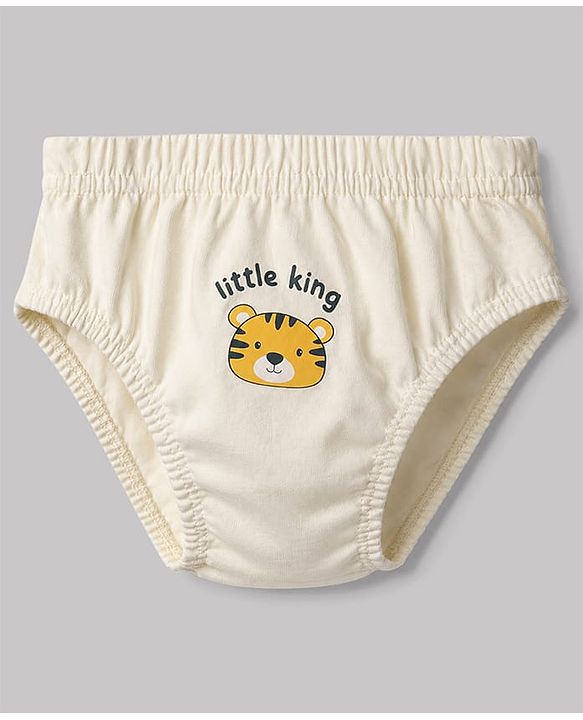 Babyhug 100% Cotton Single Jersey Knit Striped Briefs With Animal Print Pack of 3 - Multicolor