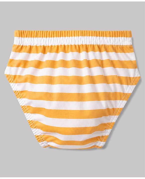 Babyhug 100% Cotton Single Jersey Knit Striped Briefs With Animal Print Pack of 3 - Multicolor