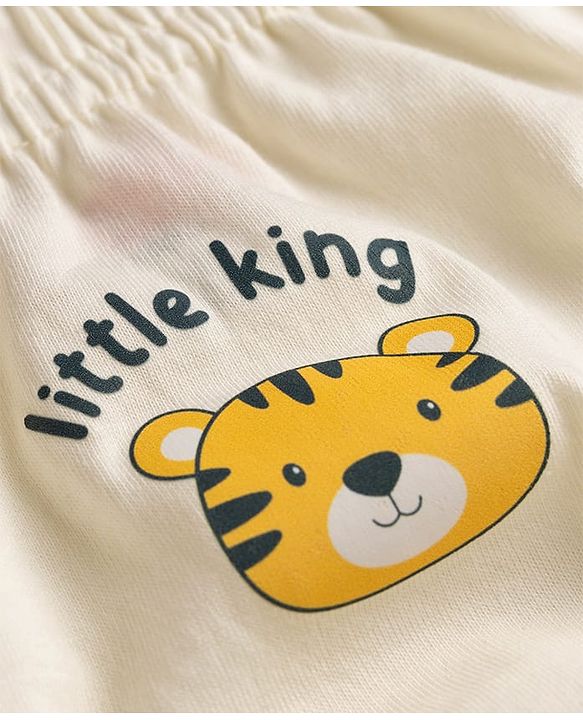 Babyhug 100% Cotton Single Jersey Knit Striped Briefs With Animal Print Pack of 3 - Multicolor