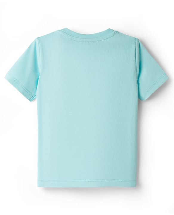 Babyhug Single Jersey Knit Half Sleeves T-Shirt & Shorts Set with Surfing Print - Blue & Yellow