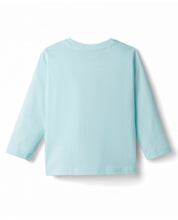 Babyhug Cotton Knit Full Sleeves Lion Printed T-Shirt & Pyjama Night Suit- Light Blue