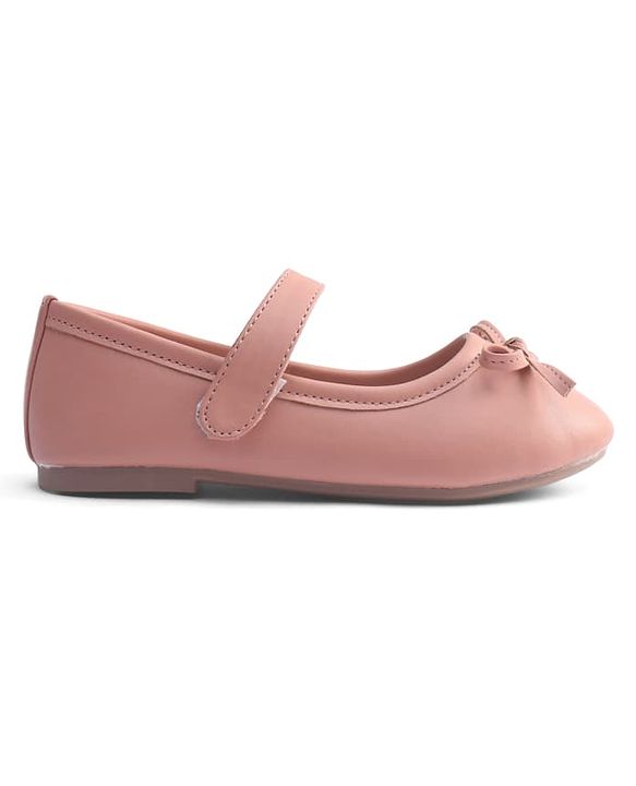 Pine Kids Velcro Closure Ballerina With Bow Applique - Pink