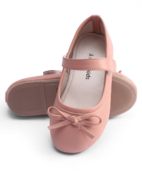 Pine Kids Velcro Closure Ballerina With Bow Applique - Pink