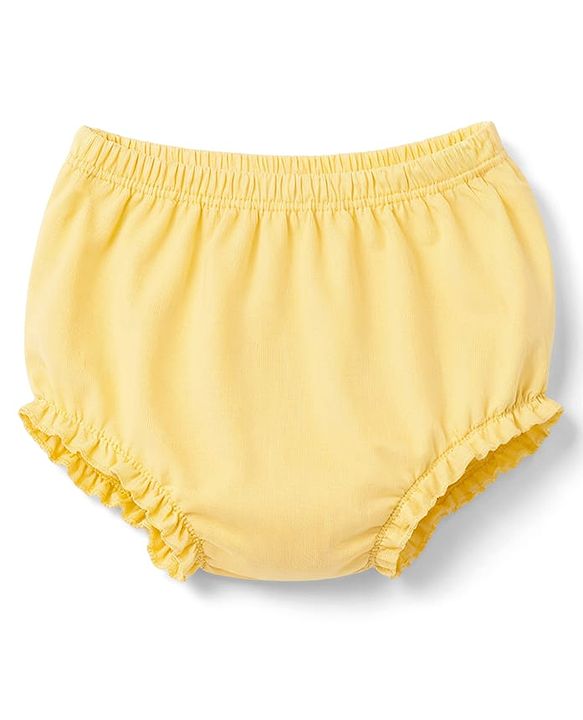 Babyhug Single Jersey Knit Half Sleeves Floral Embroidered Frock With Bloomer With Bow Applique - Yellow