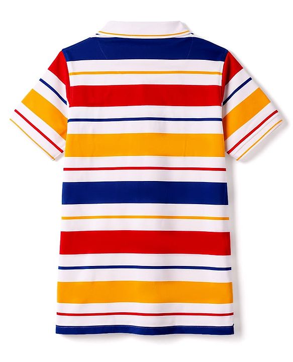 Pine Kids Cotton Knit T-Shirts Striped Polo Neck Half Sleeves Multi Color 4-5 Years