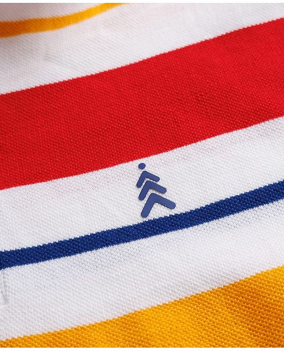 Pine Kids Cotton Knit T-Shirts Striped Polo Neck Half Sleeves Multi Color 4-5 Years
