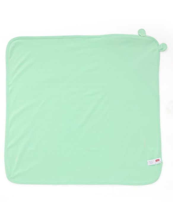 Babyhug Interlock Knit Hooded Towel with Animal Embroidery L 76 x B 76 cm - Sea green